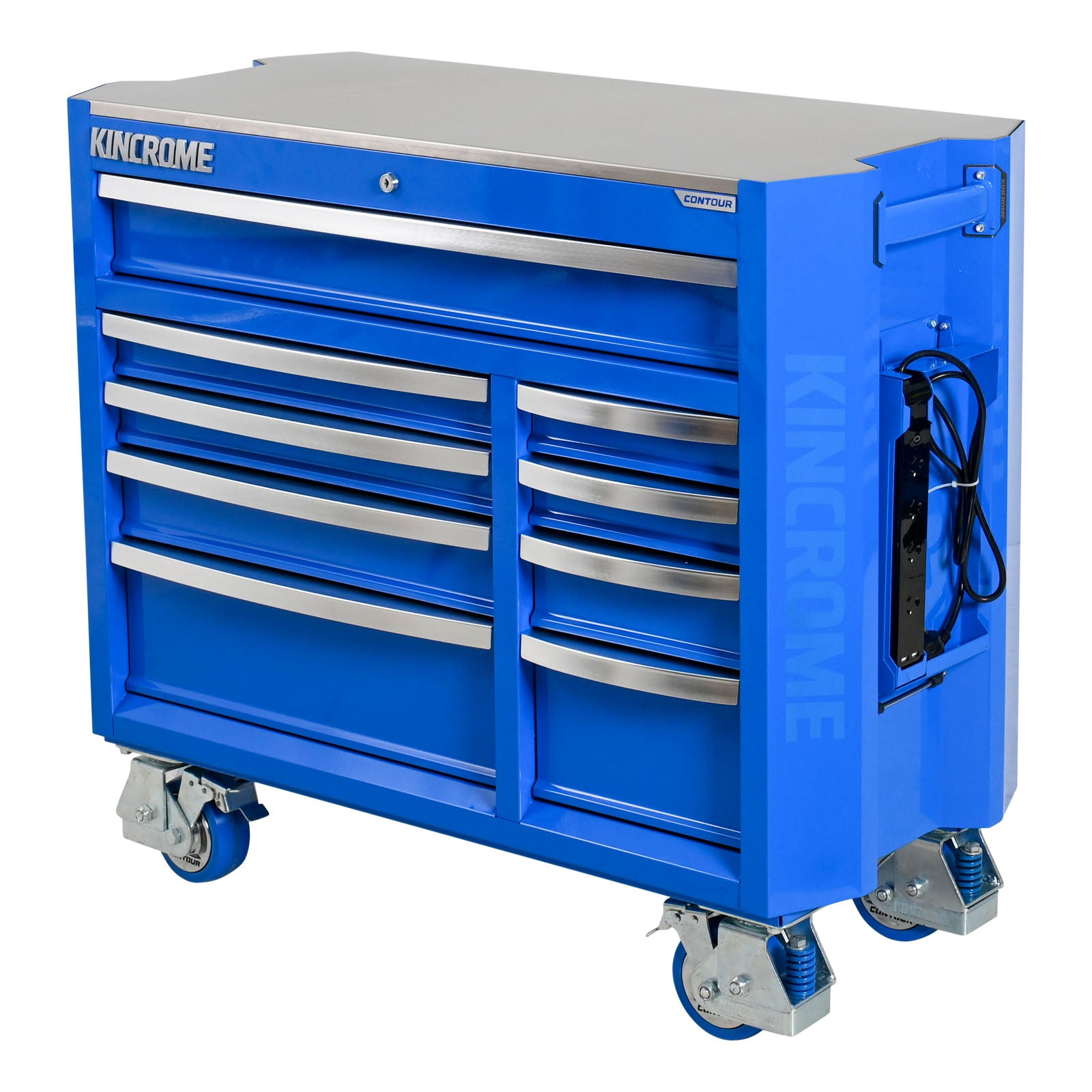 CONTOUR® Tool Trolley 9 Drawer 42" Blue - K74229 by Kincrome