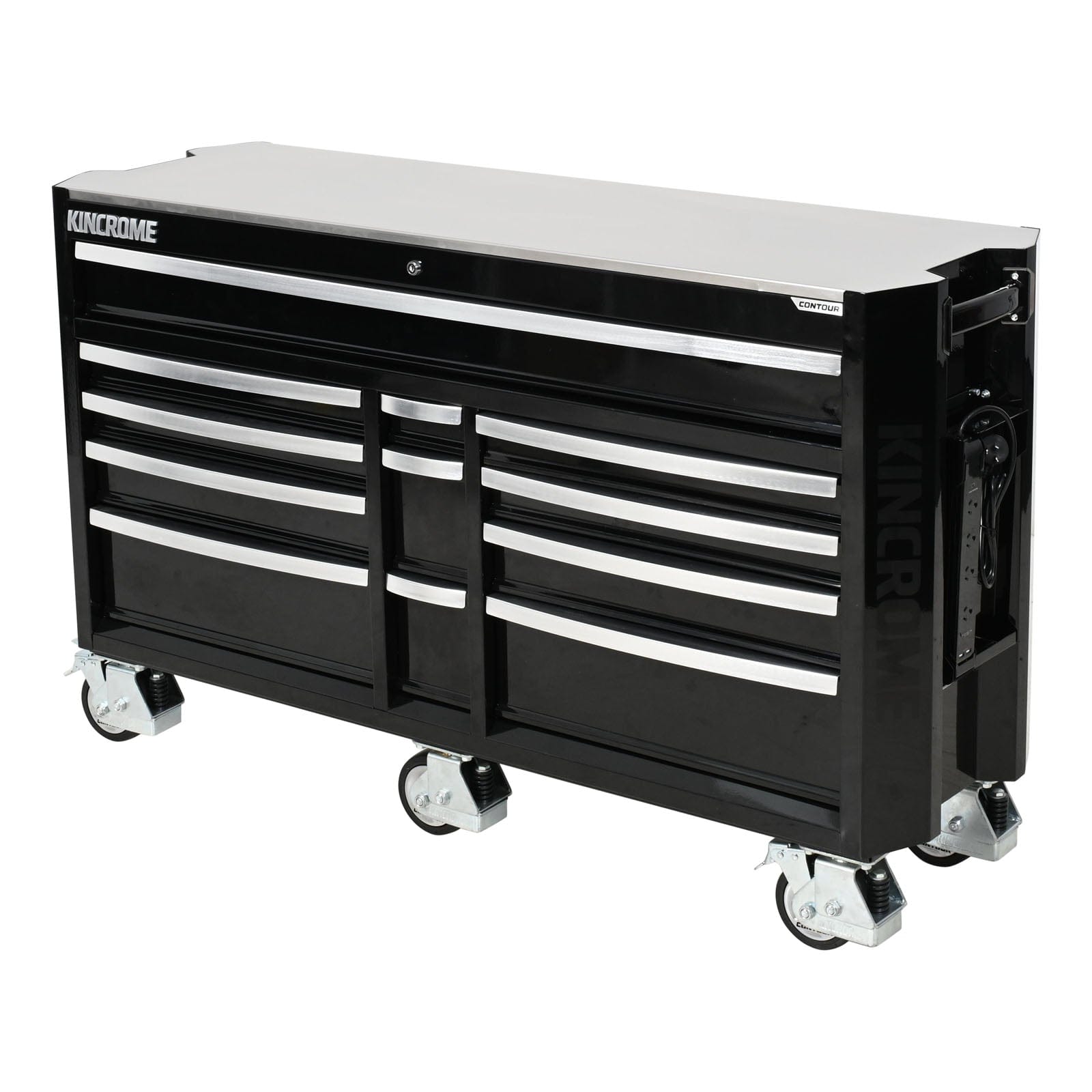 CONTOUR® Tool Trolley 12 Drawer 60" Black - K76112B by Kincrome