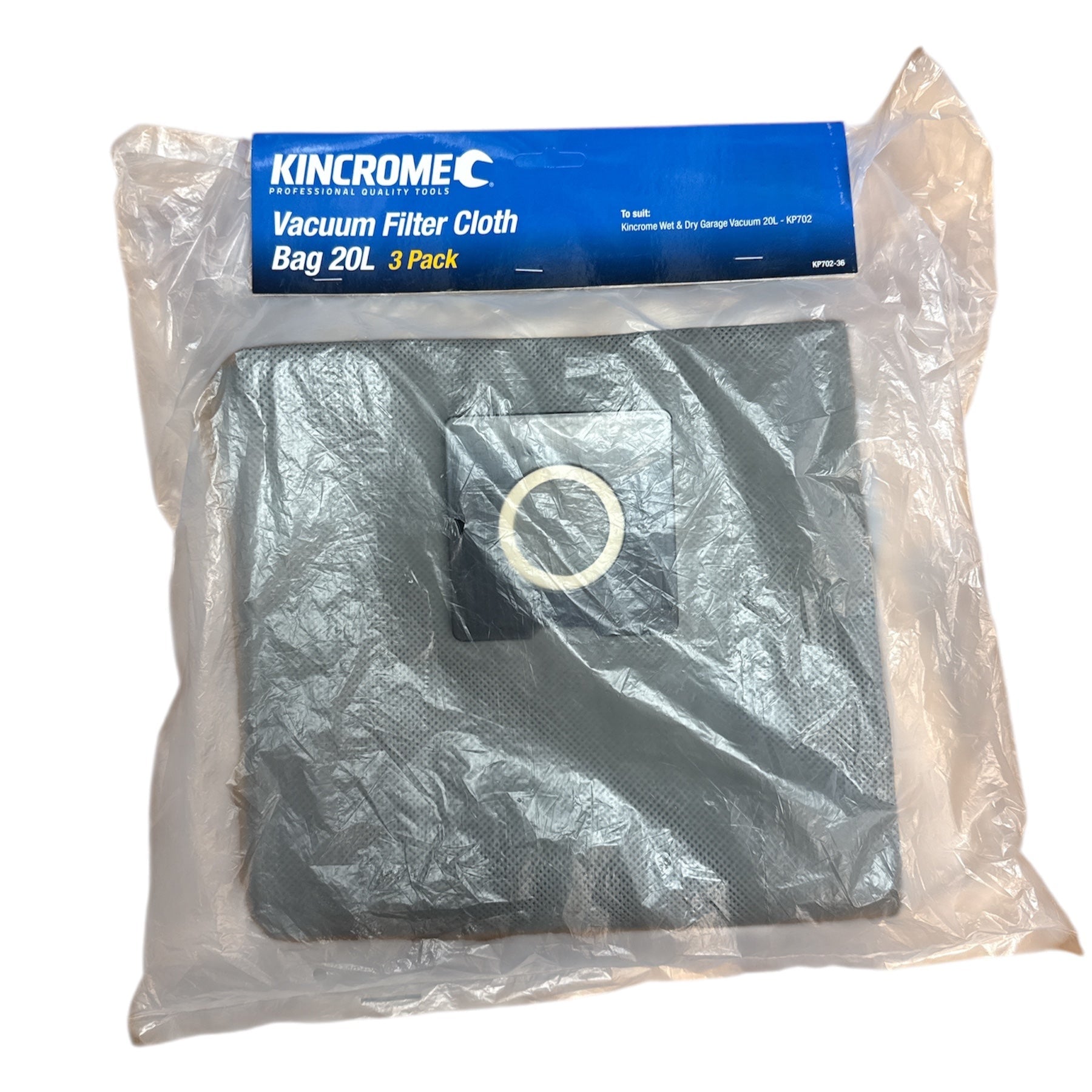 Kincrome Cloth Filter Vacuum Bags (3Pce) suit KP702 / KP703 / KP704 / KP705 Wet & Dry Vacuums