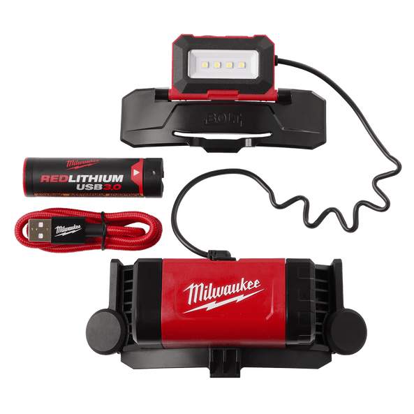 REDLITHIUM™ USB Rechargebale Bolt Headlamp 3.0Ah Kit L4BOLTHL301 by Milwaukee