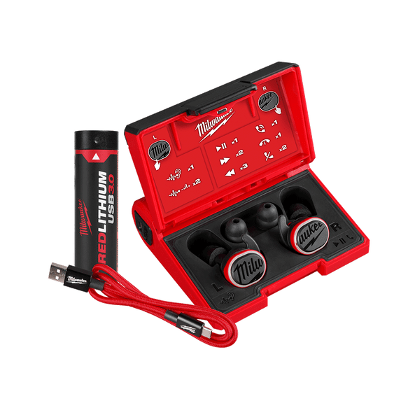 REDLITHIUM™ USB Bluetooth Headphones 3.0AH Kit L4RLEPB301 by Milwaukee