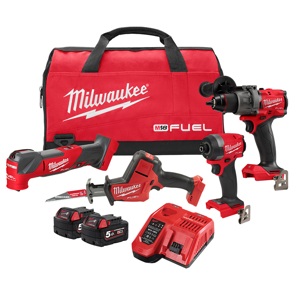Milwaukee M18 FUEL™ 4 Piece Power Pack 4Q3 M18FPP4Q3502B