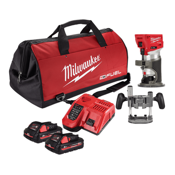 18V 3.0Ah FUEL™ Brushless Laminate Trimmer Kit M18FTR302B by Milwaukee