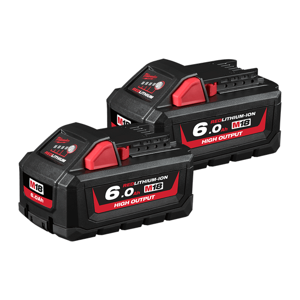 Milwaukee 18V 6.0Ah REDLITHIUM™ HIGH OUTPUT™ Twin Pack Batteries M18HB62