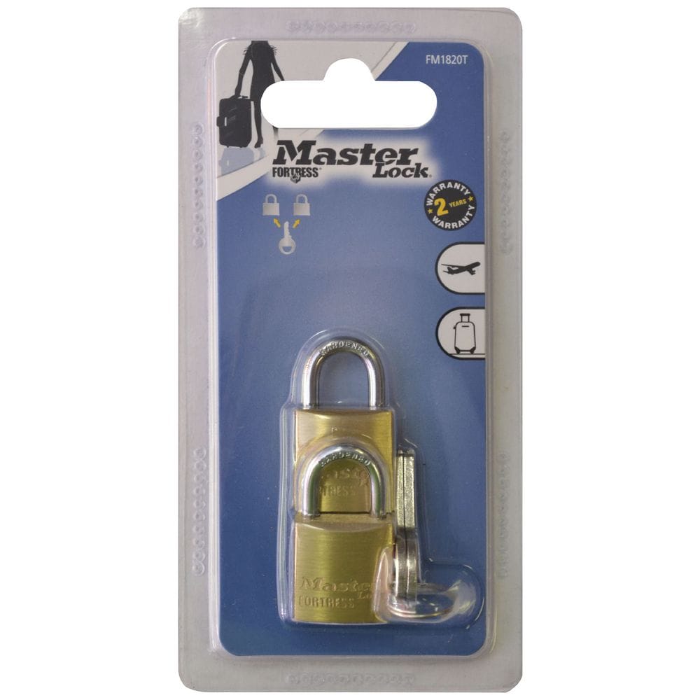 Master Lock 20mm Fortress Brass Padlock With 11mm Shackle | Single, Double, or Four Pack