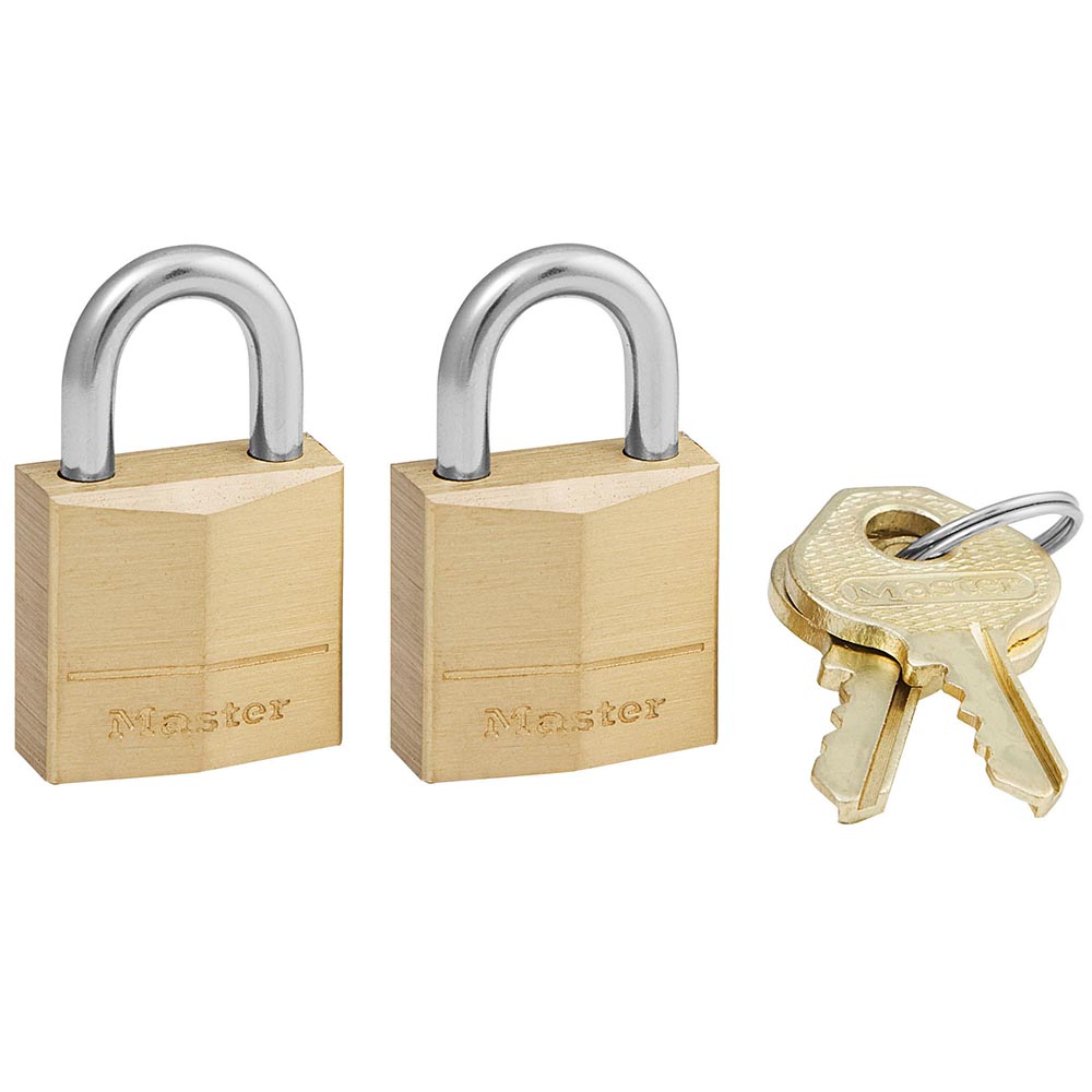 Master Lock 20mm Brass Padlock With 11mm Shackle | Single, Double, or Four Pack
