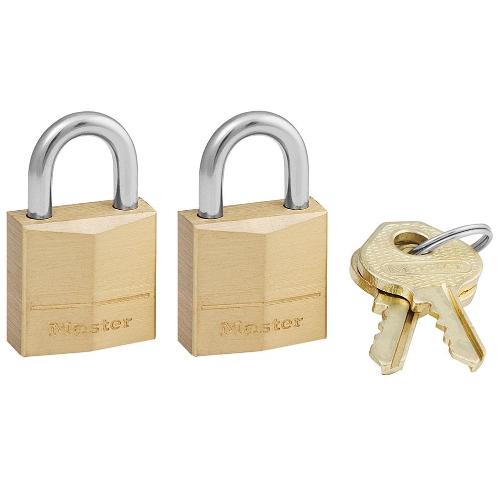 Master Lock 20mm Brass Padlock With 11mm Shackle | Single, Double, or Four Pack