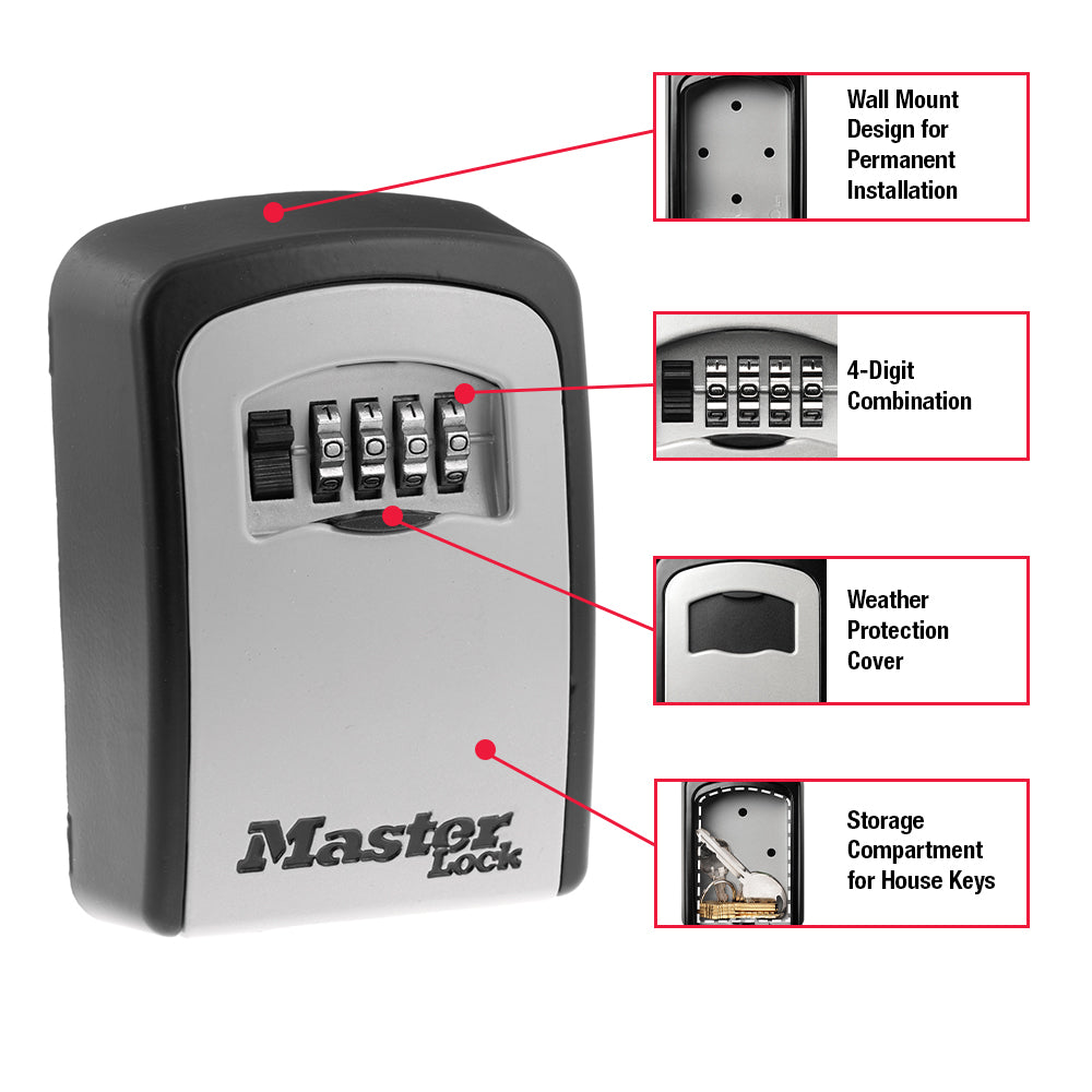 Master Lock 83mm Wall Mounted Key Safe 5401DAU