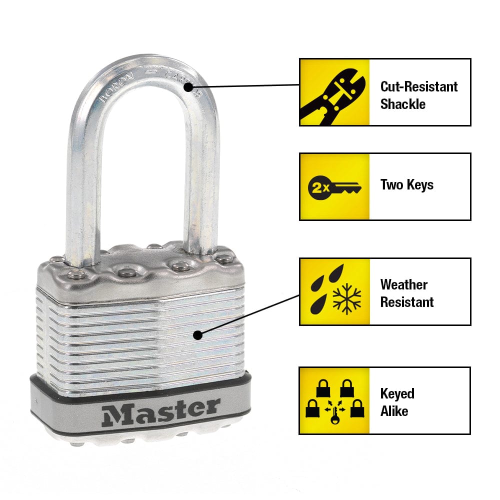 Master Lock 45mm Magnum Laminated Steel Padlock With 38mm Shackle M1QLF | 4 Pack