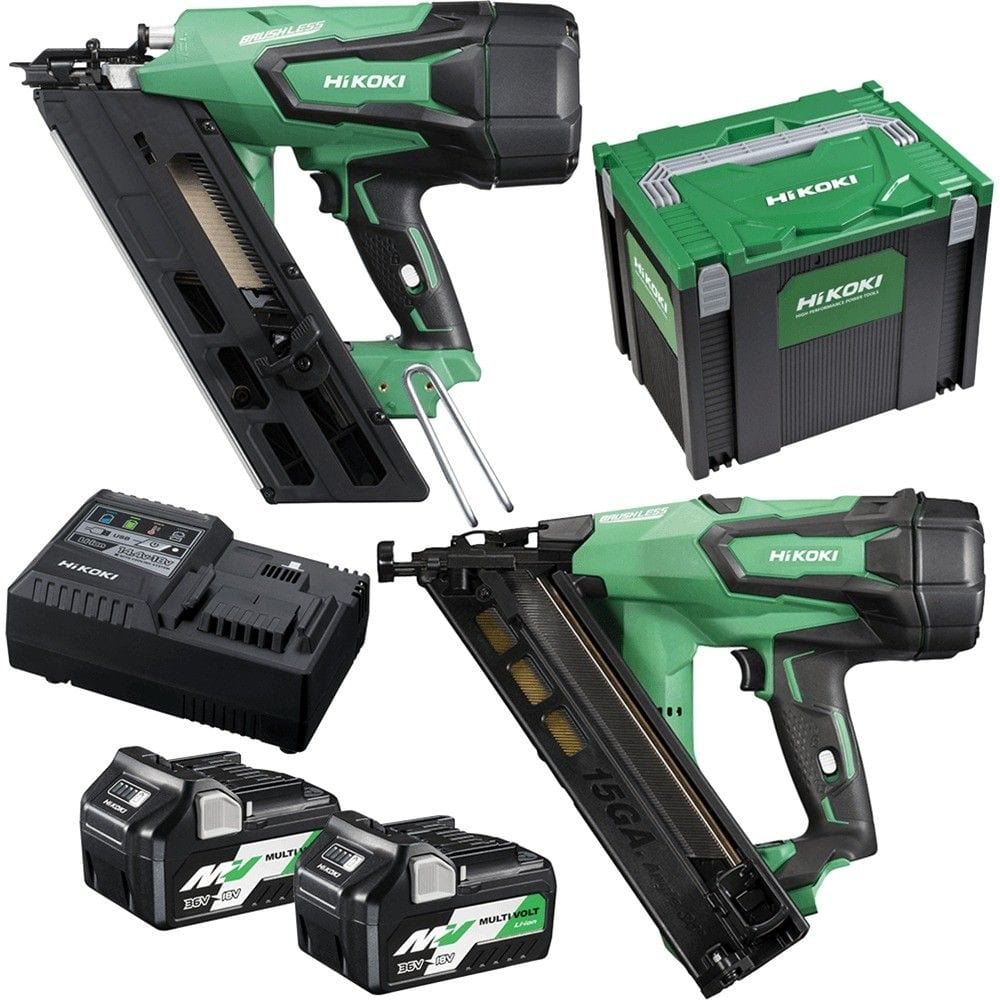HiKOKI 2Pce 18V Brushless Nail Gun Combo Kit NR1890DBCL(PMZ)