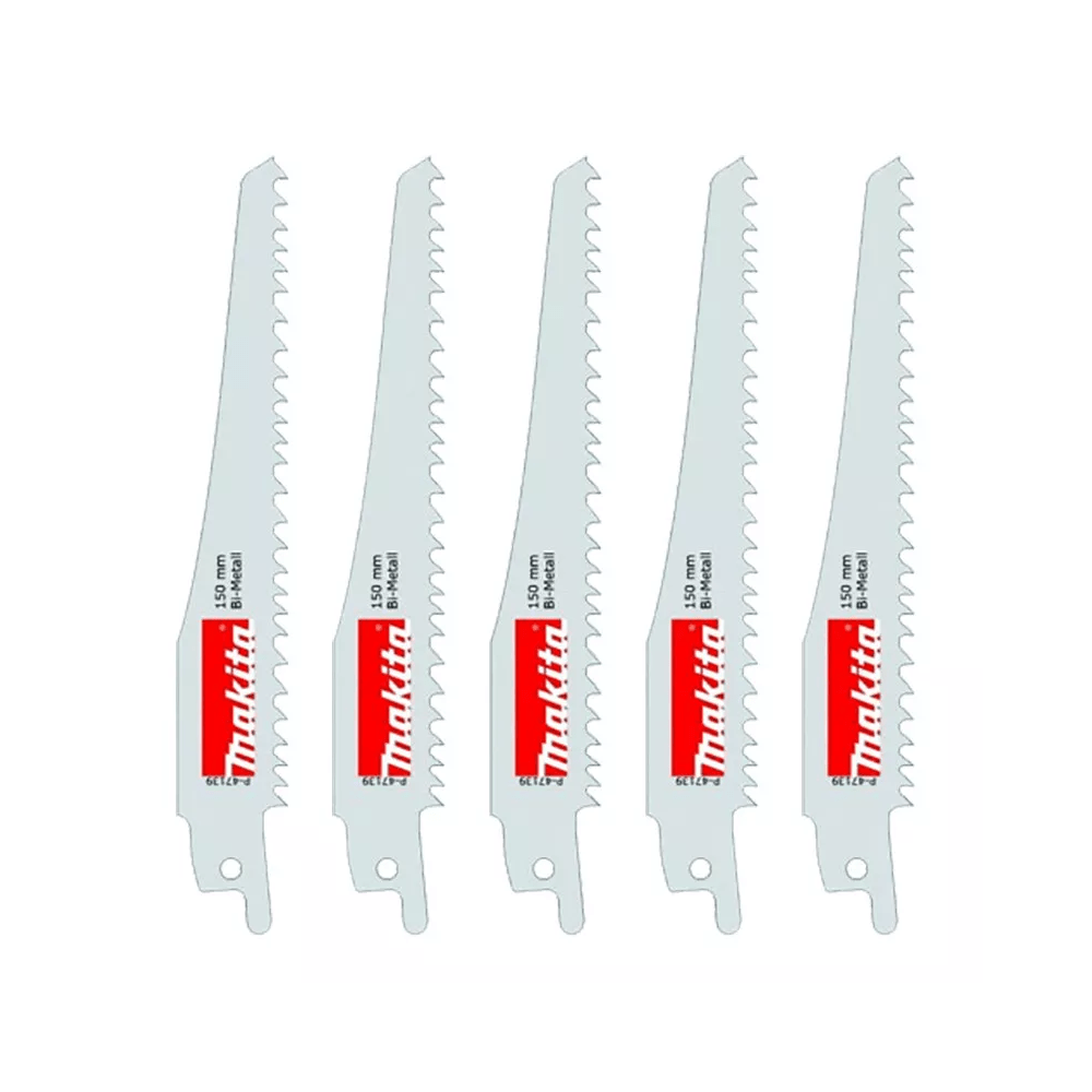 5Pce 150mm 5-8TPI Demolition Bi-Metal Recipro Blade P-47139 by Makita