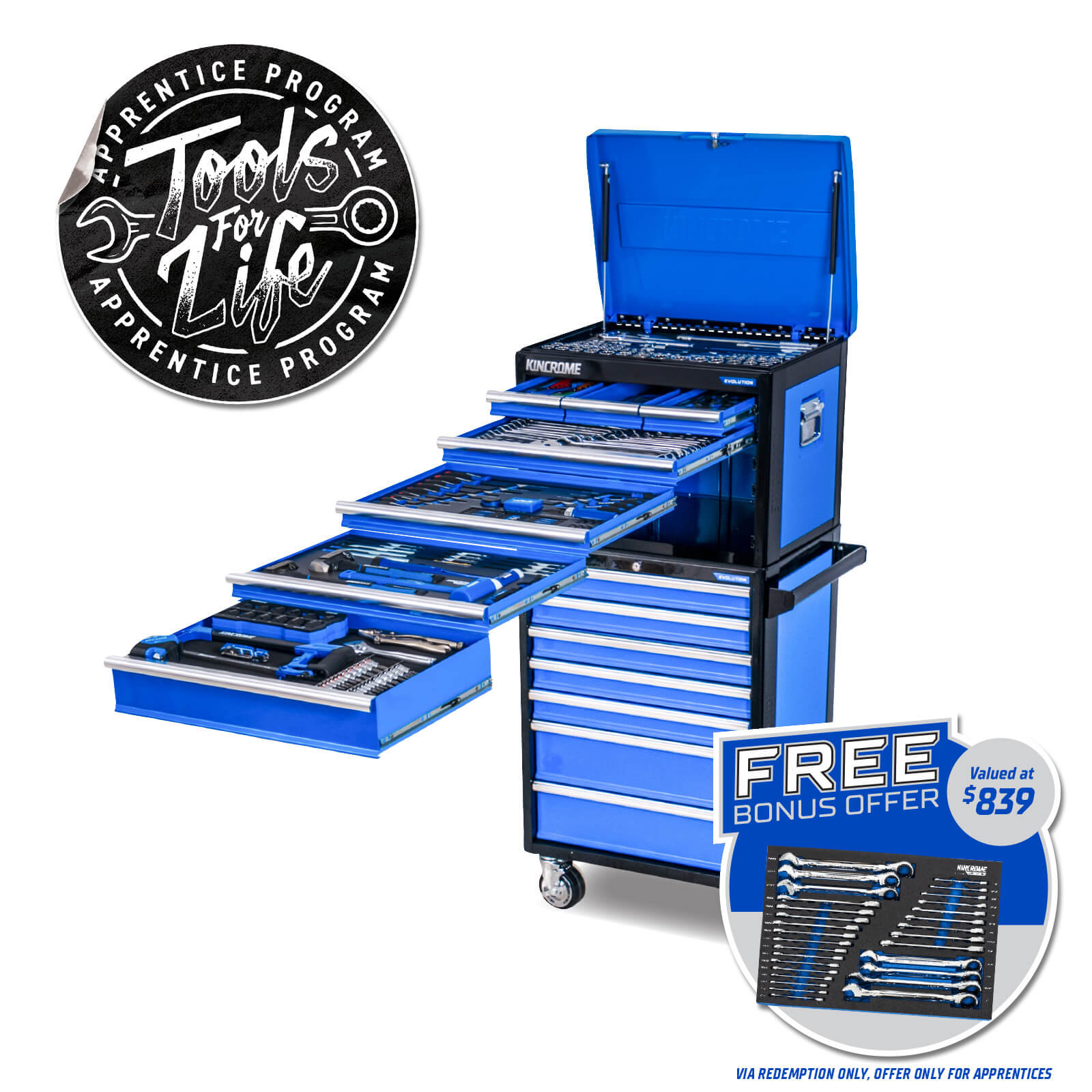Kincrome 306Pce Evolution Tool Kit Workshop 14 Drawer Deep P1710