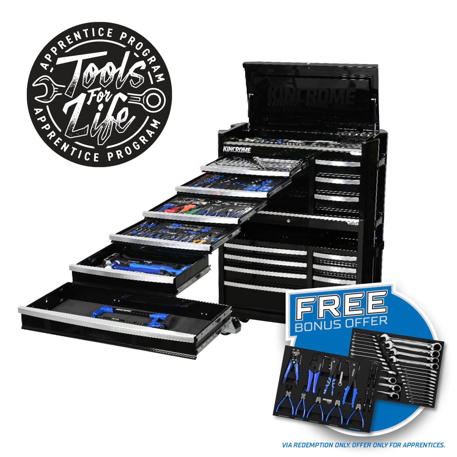 CONTOUR® Workshop Tool Kit 470 Piece 17 Drawer 42" Black - P1823B by Kincrome