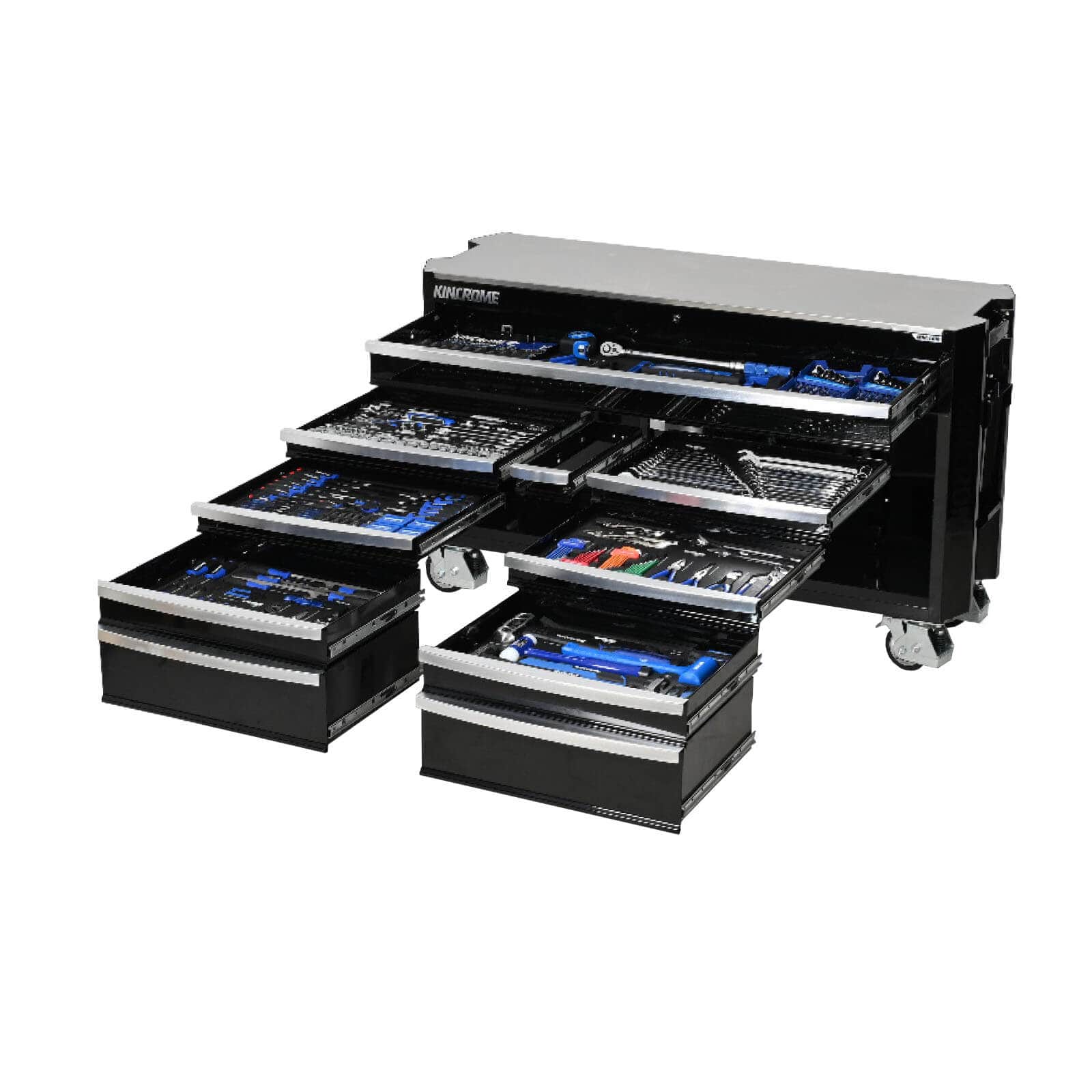 Kincrome CONTOUR® Trolley Tool Kit 454 Piece (12 Drawer) 60” Black P1825B
