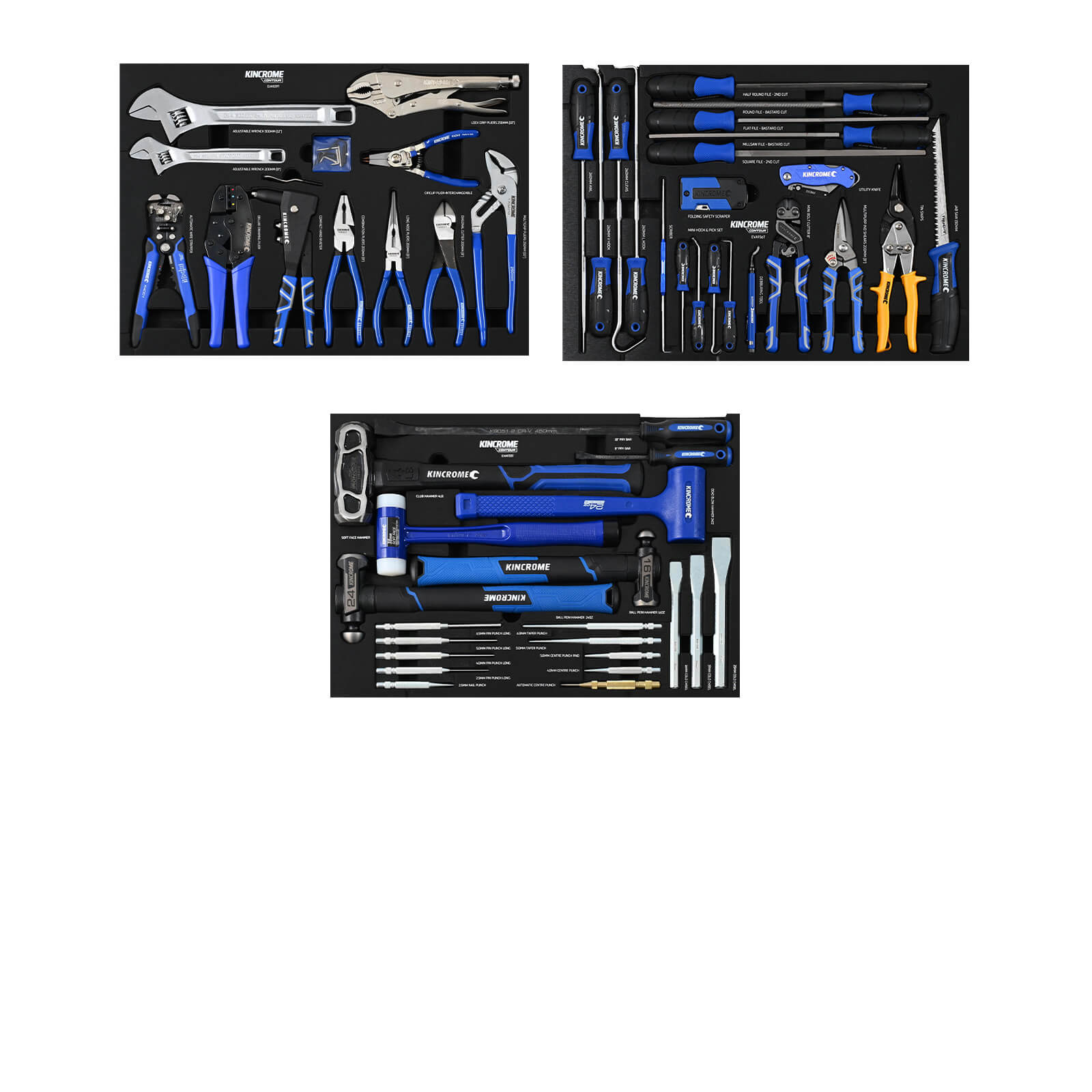 Kincrome CONTOUR® Workshop Tool Kit 595 Piece (17 Drawer) 42” Black P1826B