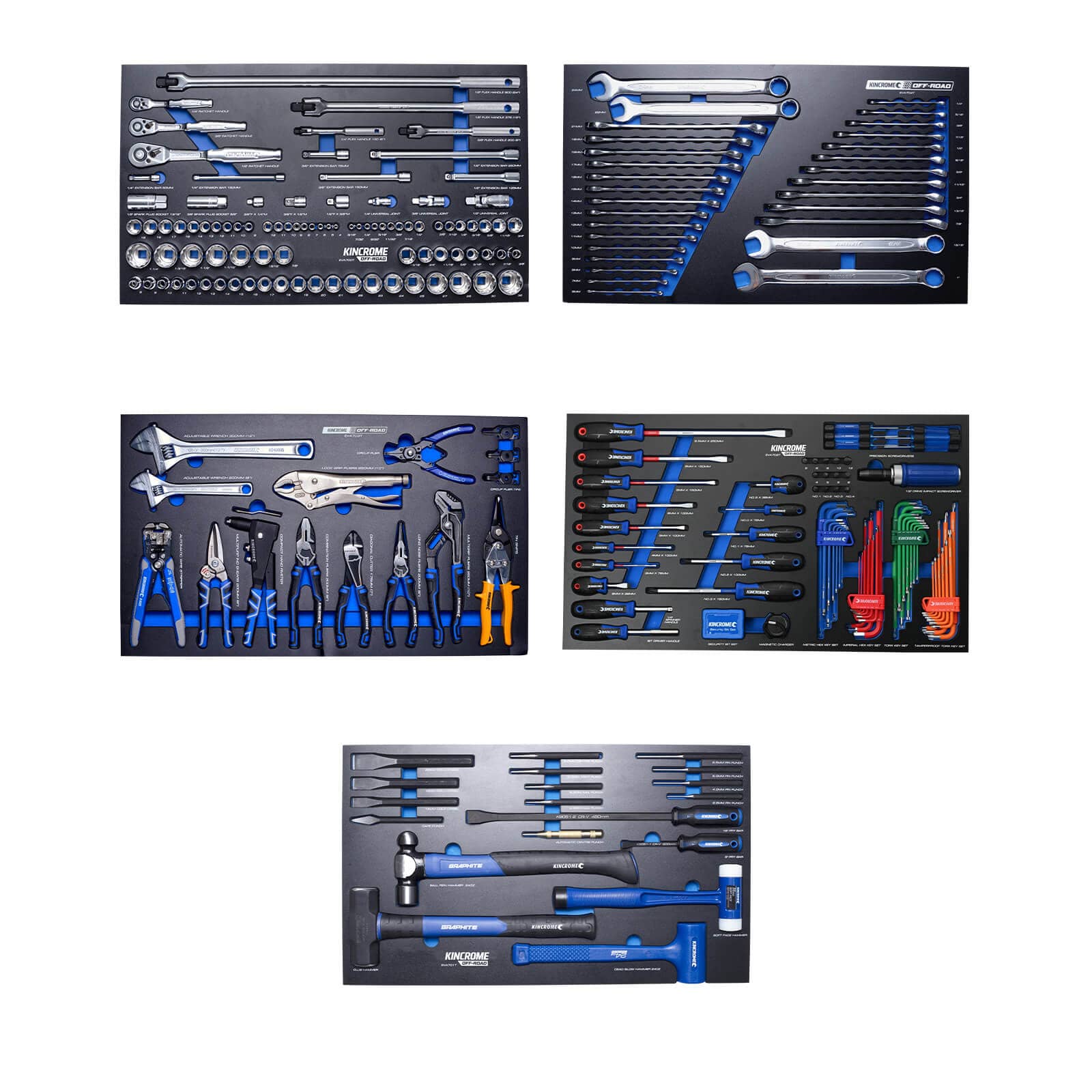 Kincrome OFF-ROAD Field Service Tool Kit 452 Piece 6 Drawer (39") Black P1830