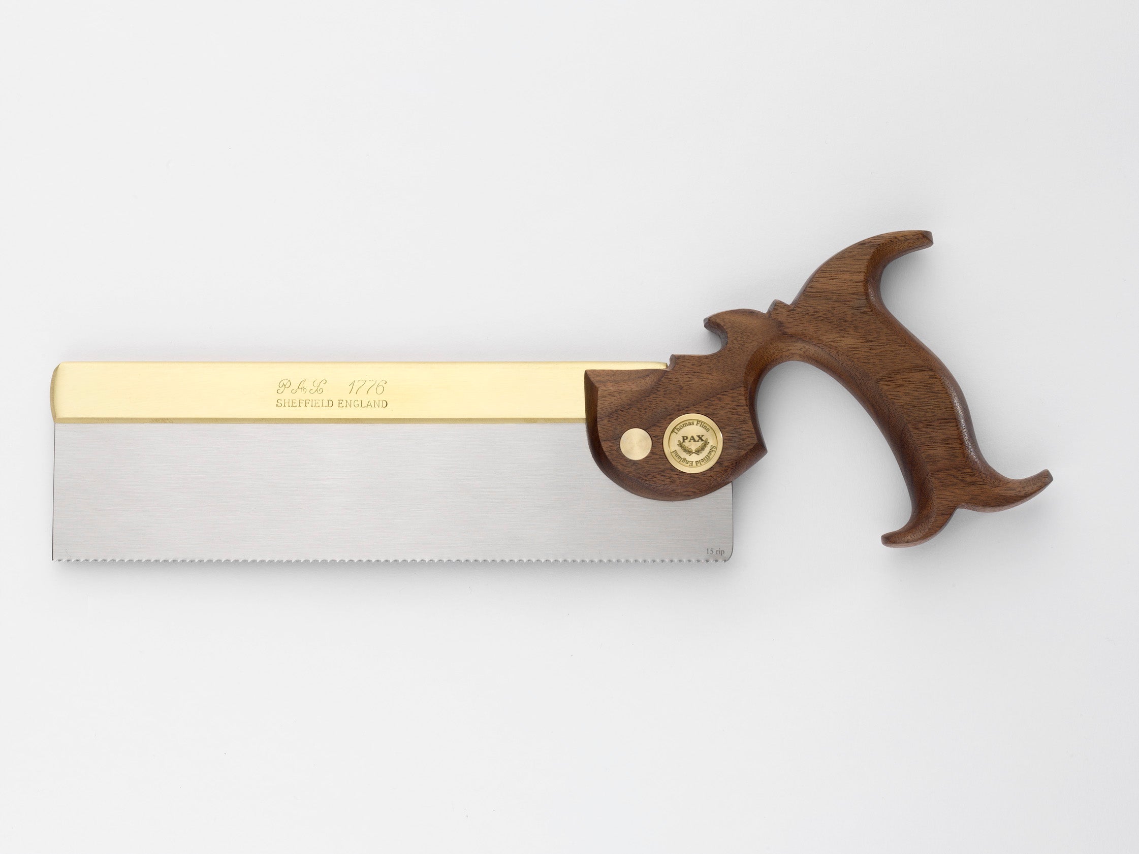 1776 Tenon Saw with Brass Backed Blade and Pistol Grip - Traditional Open Handle by Pax
