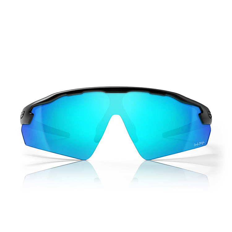 SafeStyle Phantoms Matte Black Frame Reflectors Blue Lens