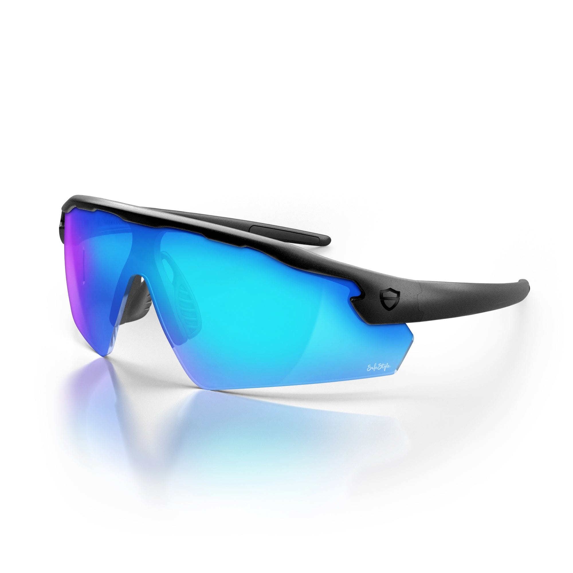 SafeStyle Phantoms Matte Black Frame Reflectors Blue Lens