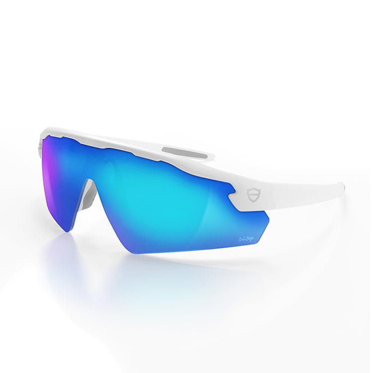 SafeStyle Phantoms Matte White Frame Reflectors Blue Lens