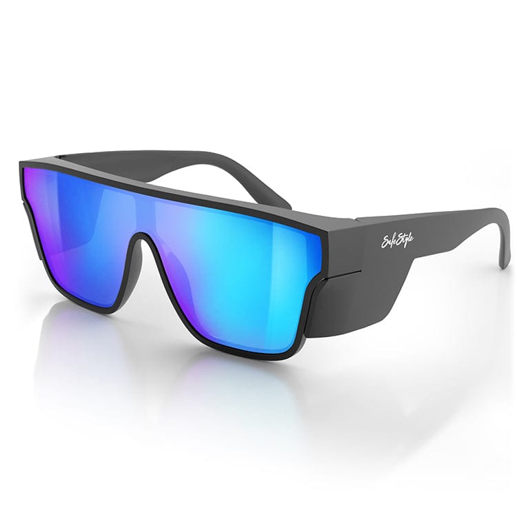 SafeStyle Primes Matte Black Frame Reflectors Blue Lens
