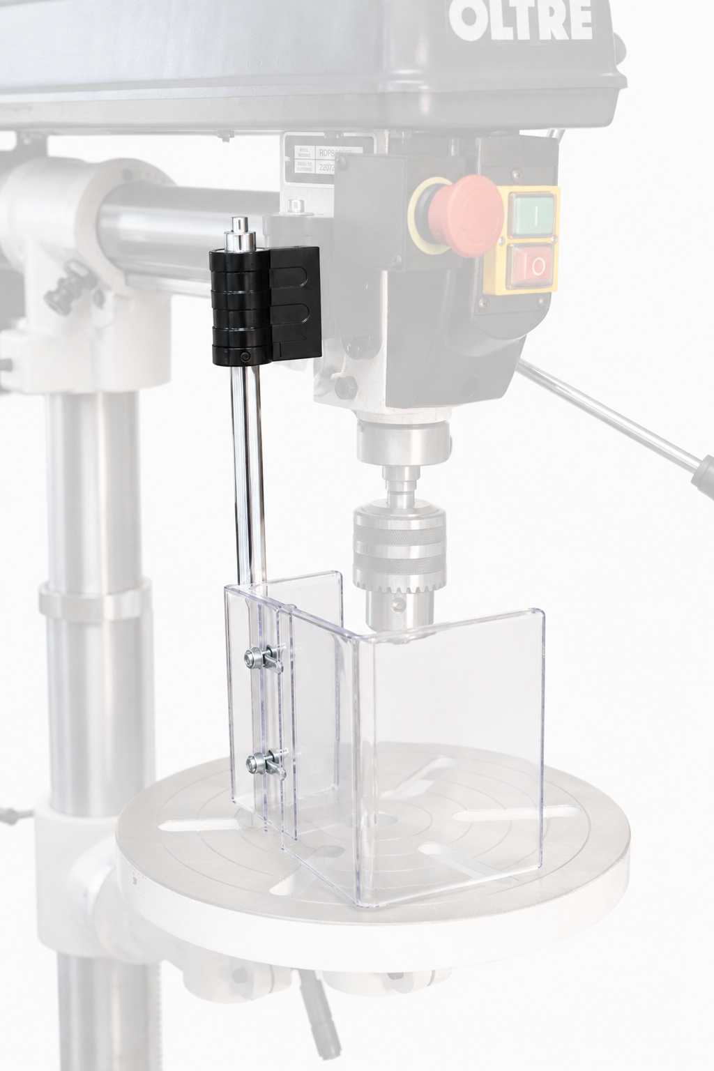 Oltre Drill Press Chuck Guard with Polycarbonate Shield & Safety Interlock Microswitch