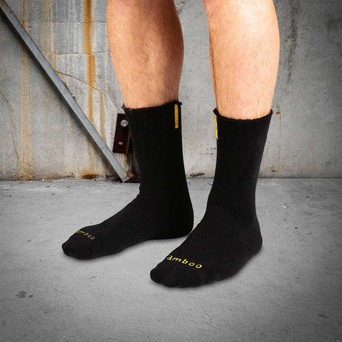 Bamboo Socks Twin Pack Black by Rugged Xtremes