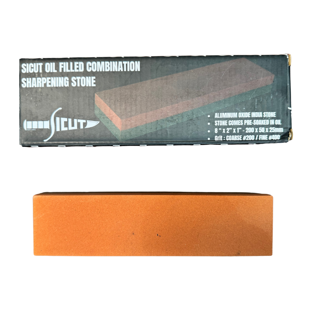 Sicut 8″ x 2″ Aluminium Oxide, Combo, Oil-Filled Sharpening Stone – 200/400 SC2AOGP8X2