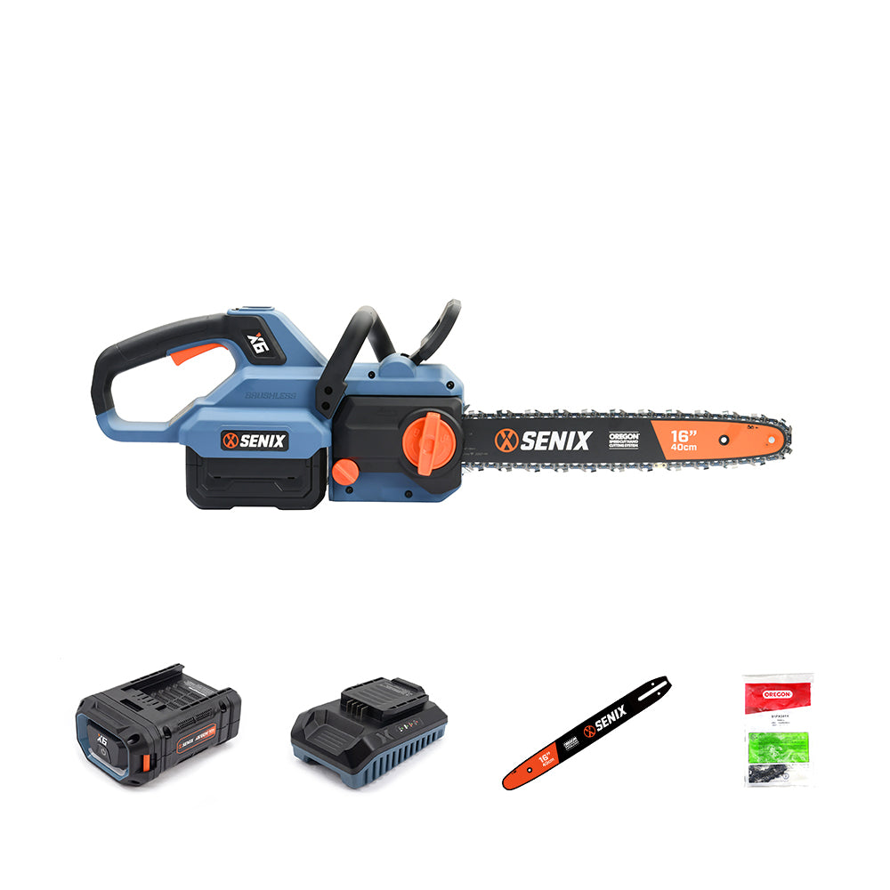 SENIX X6 60V Brushless 40cm (16") Rear Handle Chainsaw Kit CSX6-M-EU - 7