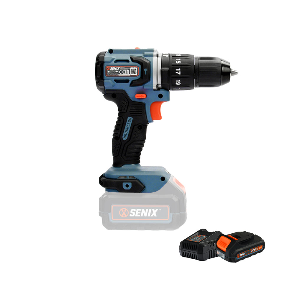 SENIX X2 18V Brushless 60Nm Hammer Drill Kit PDHX2-M2-EU - 1