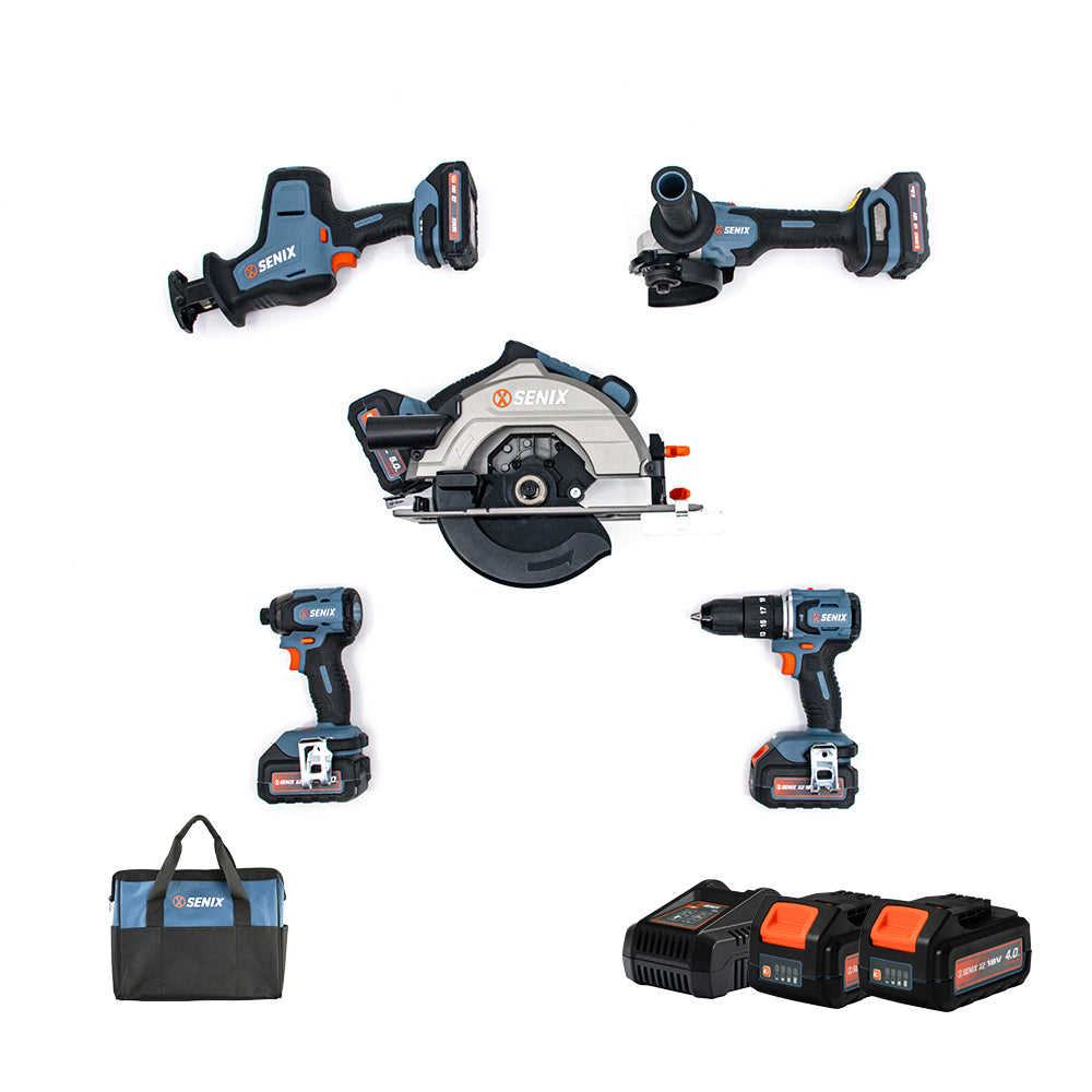 SENIX X2 18V 5 Piece Combo Kit S2K5B1-01 - 2