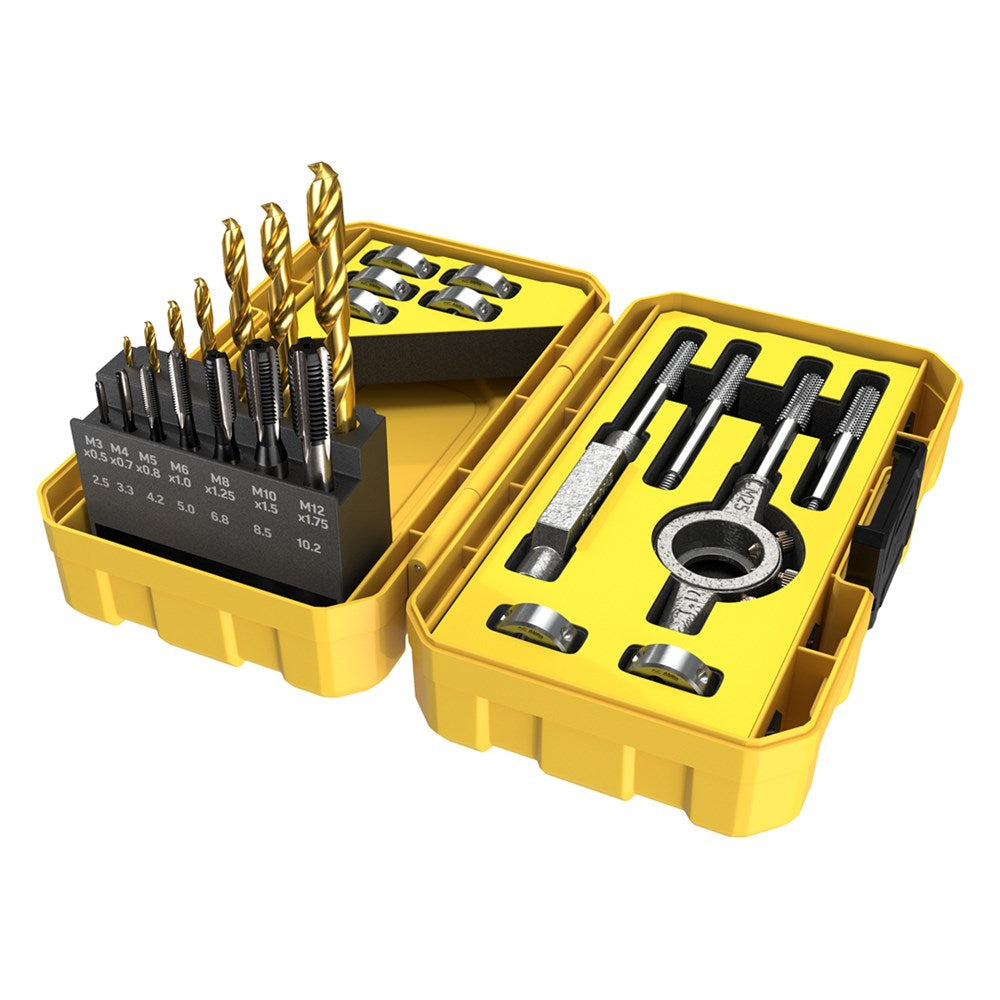 Alpha 23Pce Metric Drill, Tap and Die M3-M12 Tuffbox Pro Set SM23DTDTP-B