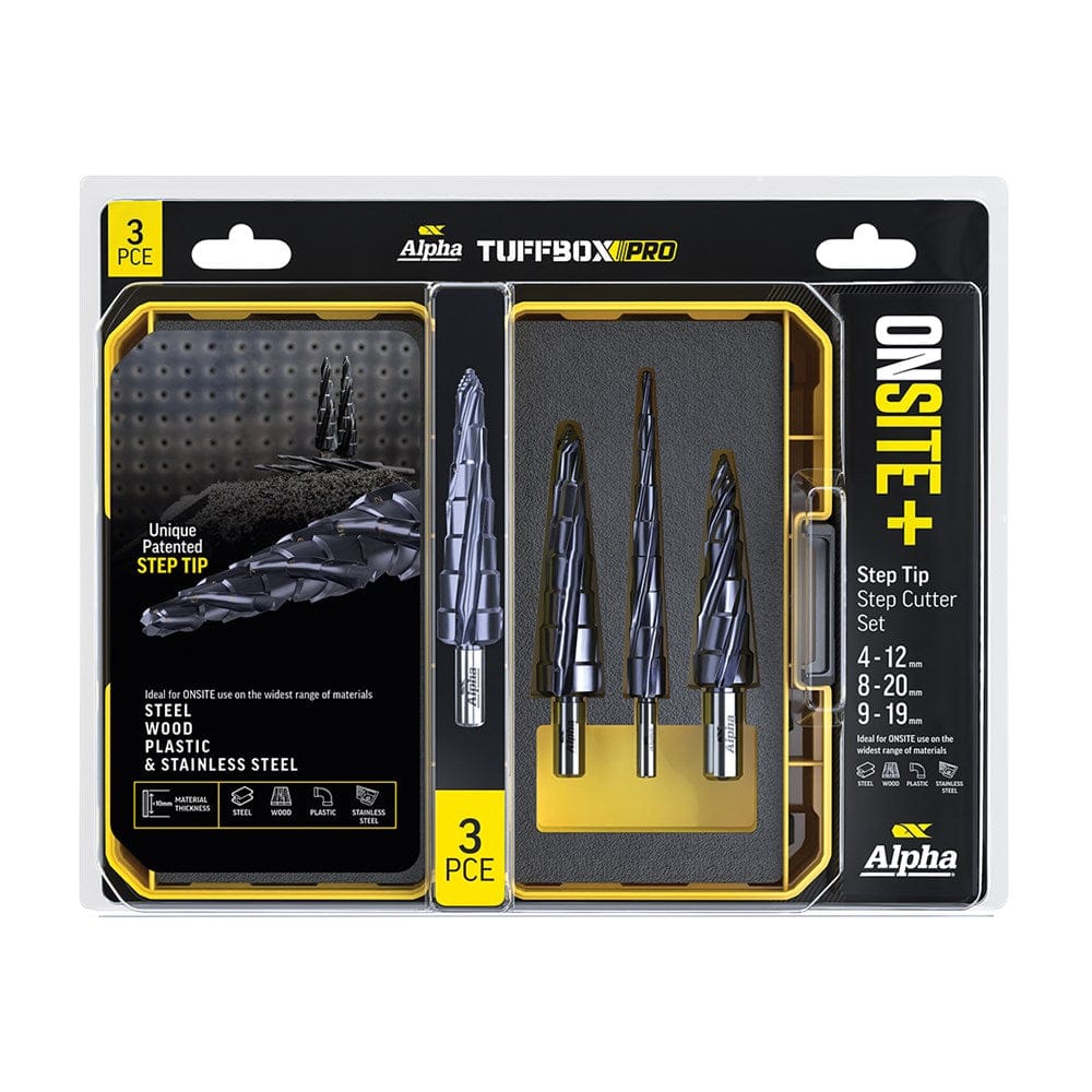 Alpha 3 Piece | Onsite Plus Step Cutter Tuffbox Pro Set SM3STDSD-B
