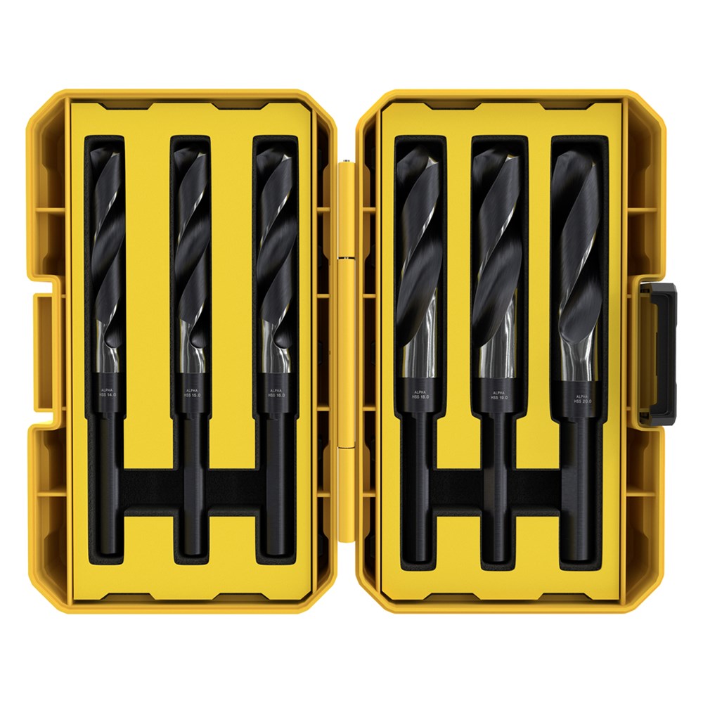 Alpha 6Pce Reduced Shank Metric Tuffbox Pro Drill Set SM6RTP-B