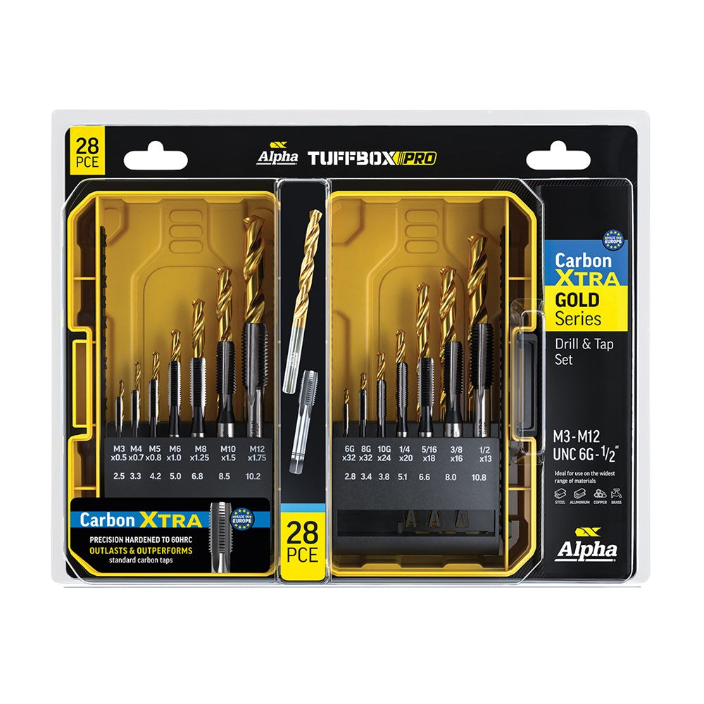 Alpha 28Pce Drill and Tap Metric & UNC Tuffbox Pro Set SMUHT28TP-B