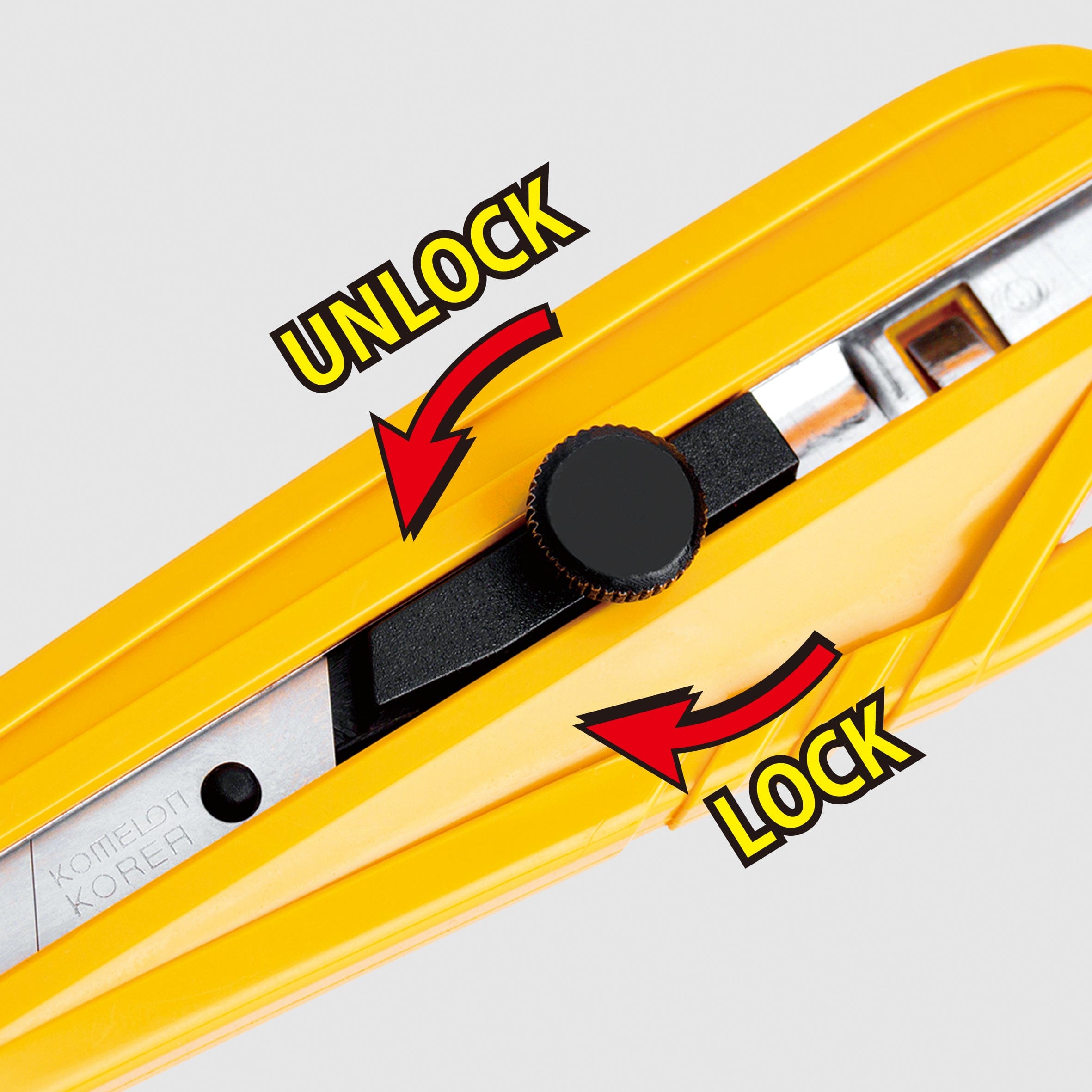 9mm Wheel Lock Ergo Cutter Knife - SNPW4 by Komelon