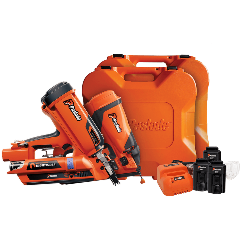 Paslode Pair FrameMaster NightWolf & Angled TrimMaster Twin Combo Kit - SNW0516