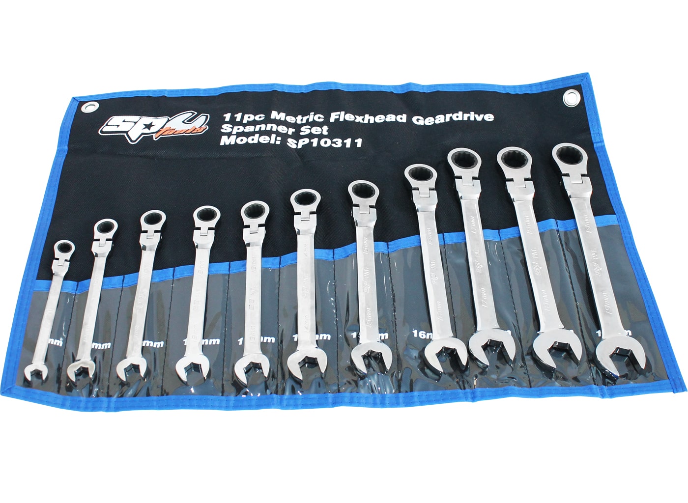 Gear Drive Roe Spanner Set Flex Head Metric 11Pce - SP10311 by SP Tools