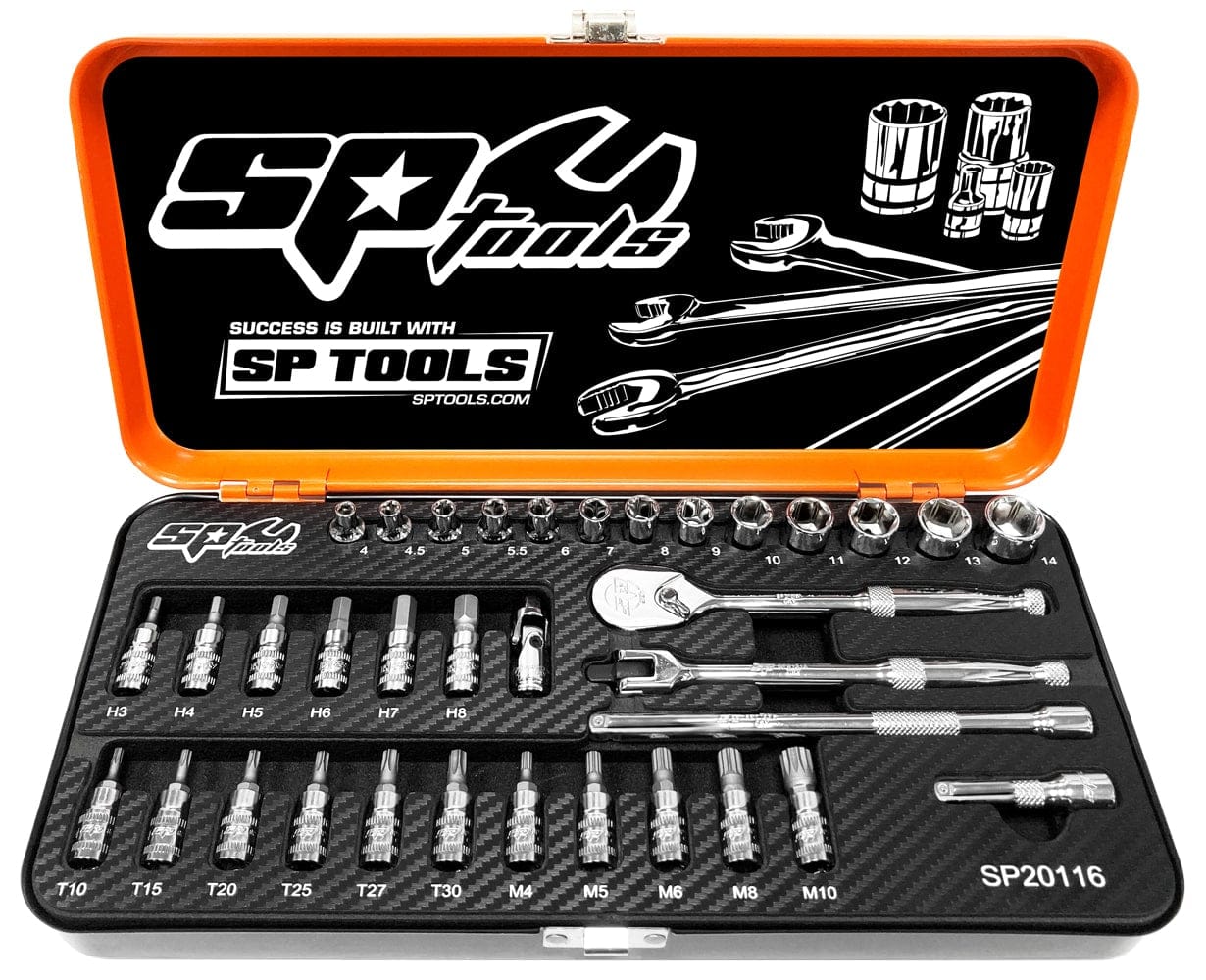 1/4" Drive Socket Set Metric, Inhex, Torx & Spline 35Pce - SP20116 by SP Tools