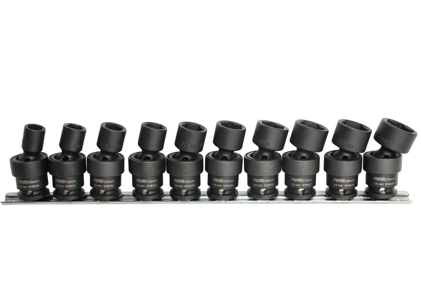 SP Tools 3/8" Drive Impact Socket Rail Set 6PT Metric Swivel 10Pce SP20256
