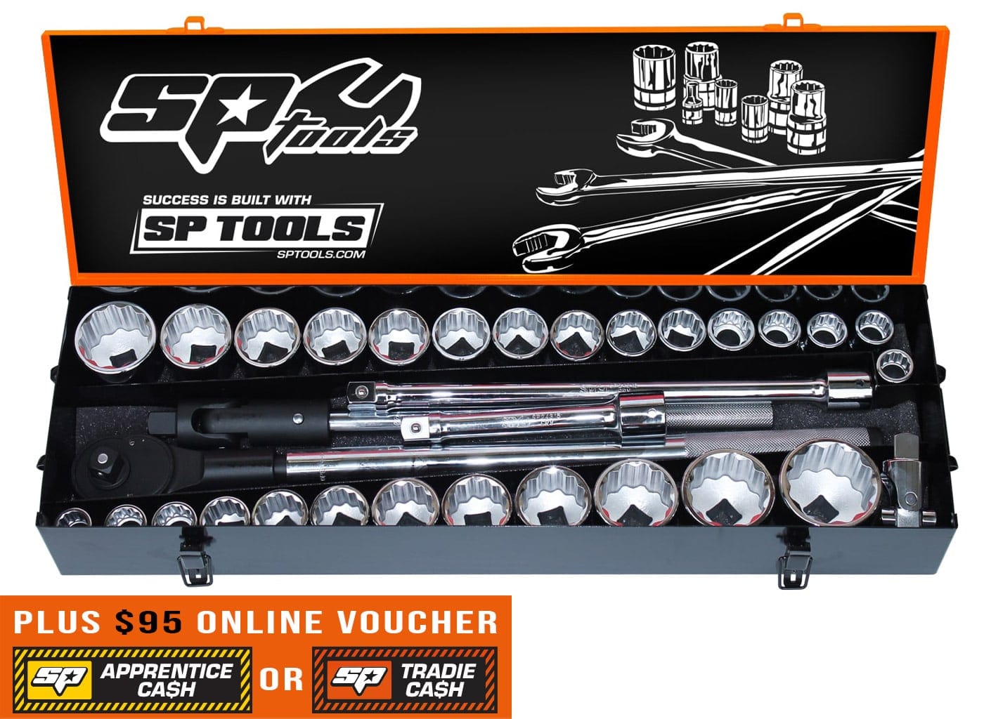 3/4"Drive Socket Set 12PT METRIC/SAE 32PC - SP20400 by SP Tools
