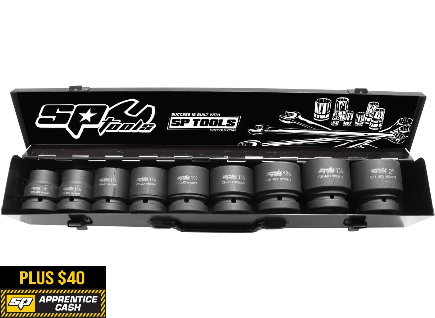 1" Drive Impact Socket Set 6PT Sae 9Pce - SP20515 by SP Tools