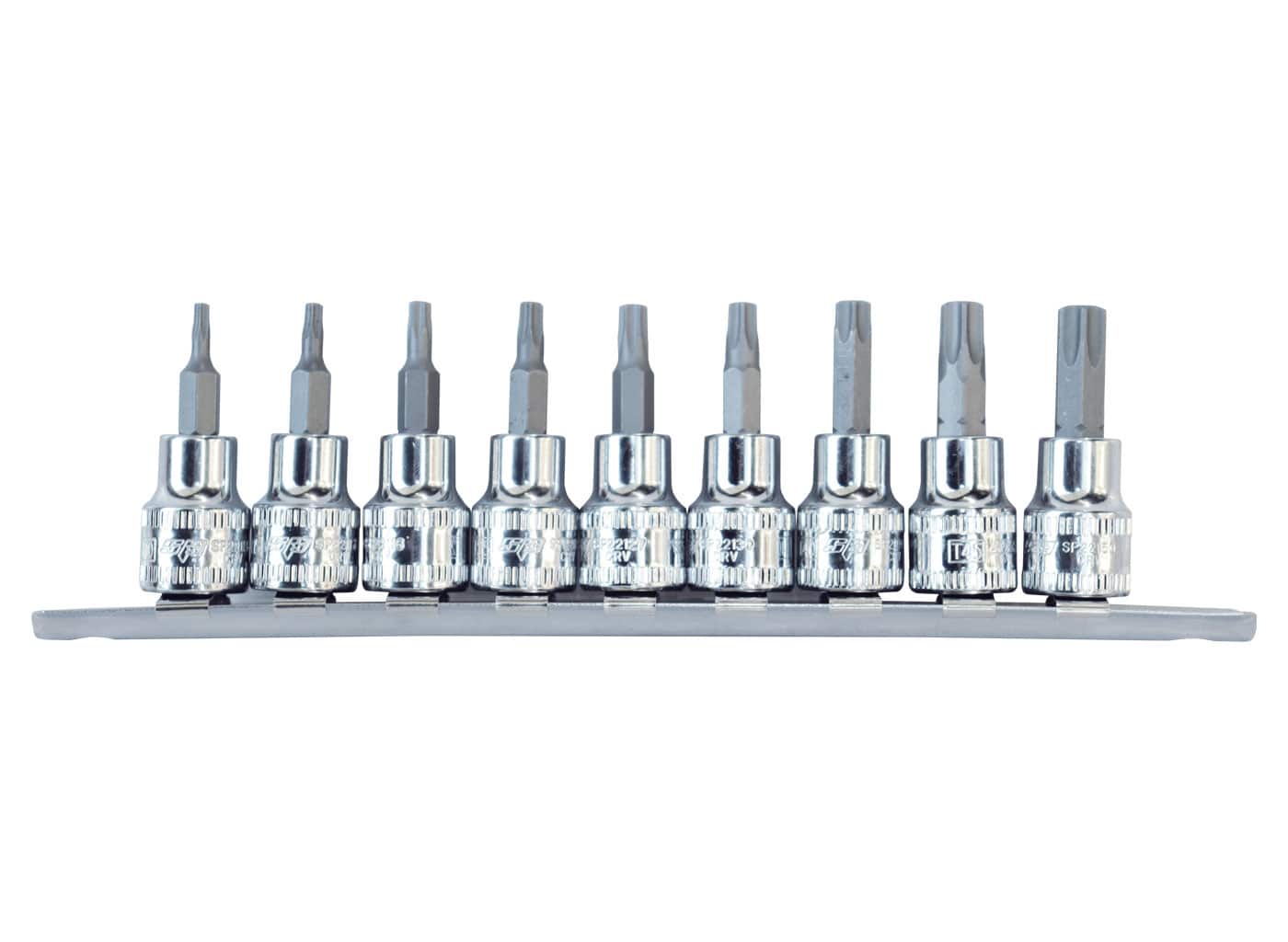 3/8"Drive Socket Rail Set 9Pce TORX - SP20548 by SP Tools