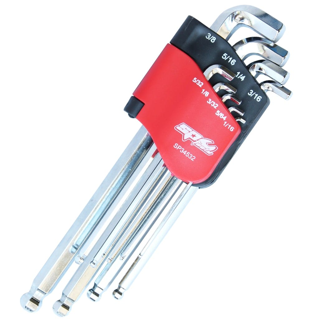 Ball Drive HEX Key Set Stubby Sae Colour Coded 9Pce - SP34532 by SP Tools