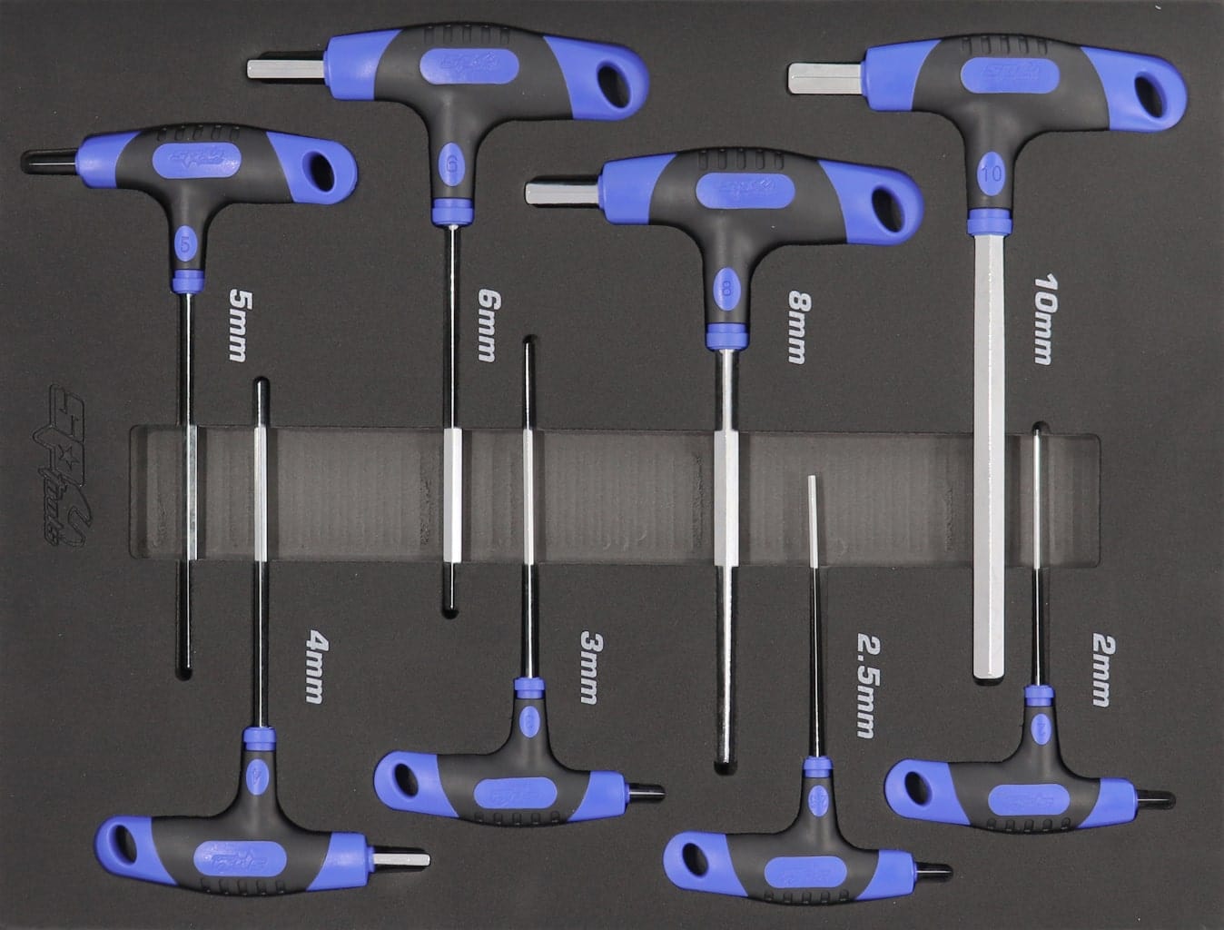 SP Tools T-Handle HEX Key Set Metric 8Pce EVA Tool Tray (With Tools) SP34705