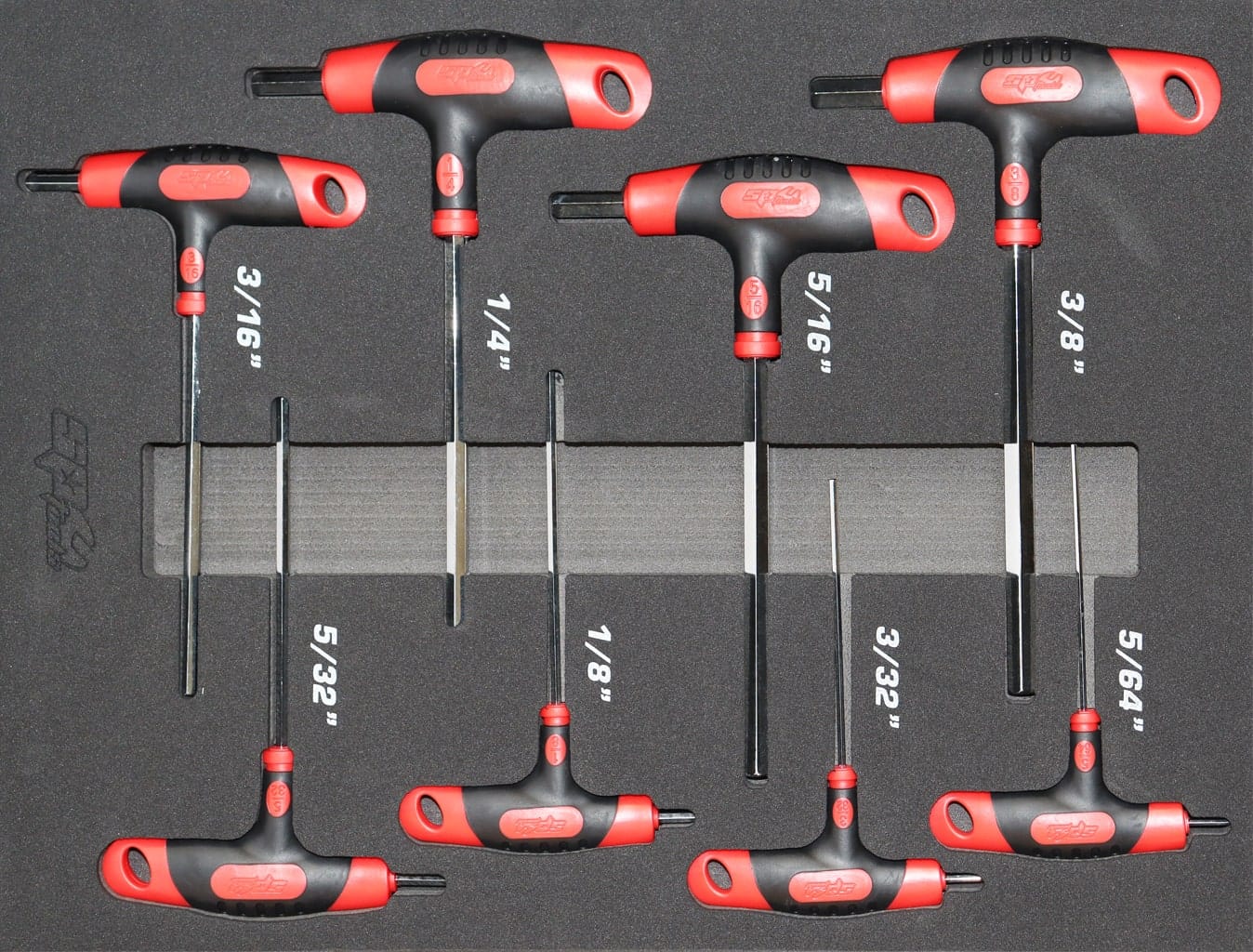 T-Handle HEX Key Set Sae 8Pce Housed In EVA Foam - SP34706 by SP Tools