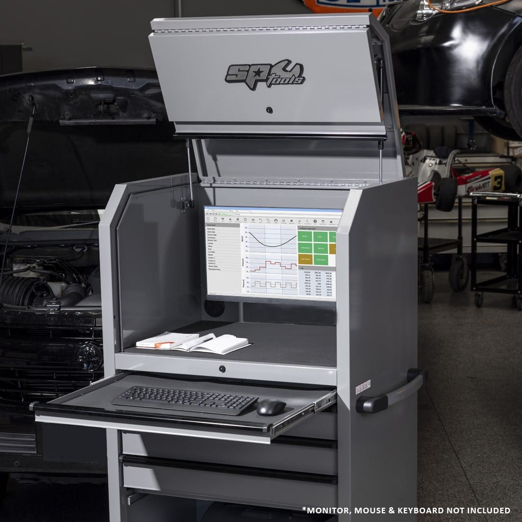 SP Tools 36" USA Sumo Series Diagnostic Station 4 Drawer Lethal Grey / Black Handles SP44550LG-BLK