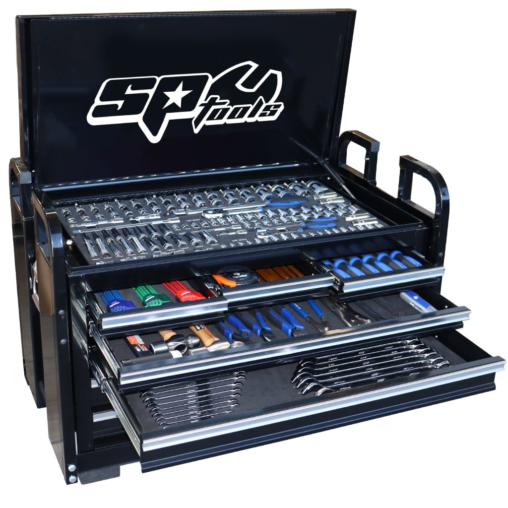 250Pce Black Field Service Tool Kit Metric & Imperial - Plus Additional EVA Foamed Trays SP50118X by SP Tools