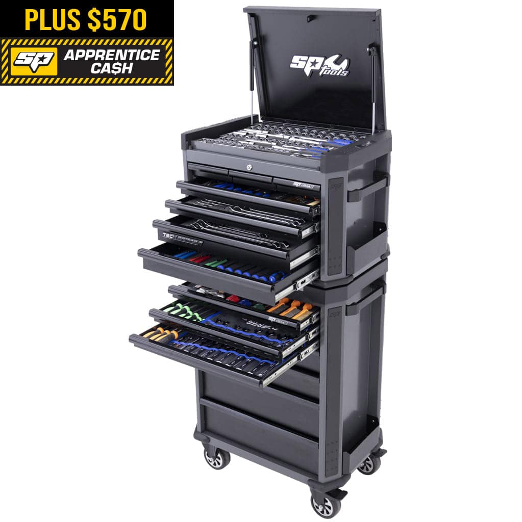 Tech Series Tool Kit 627Pce Metric/Sae Diamond Black - SP50444D by SP Tools