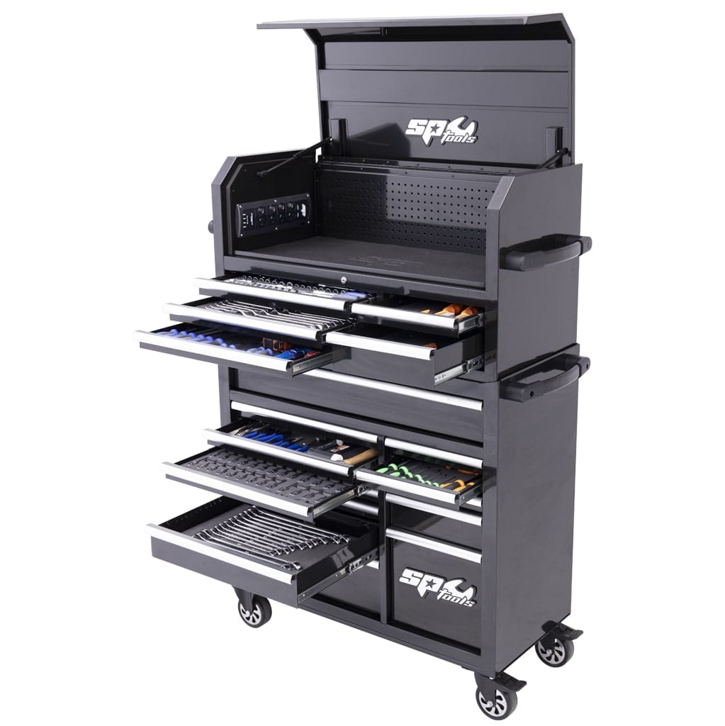 SUMO Series Power Hutch Tool Kit, 548Pce, Metric/Sae, Black/Chrome Handles - SP50557 by SP Tools